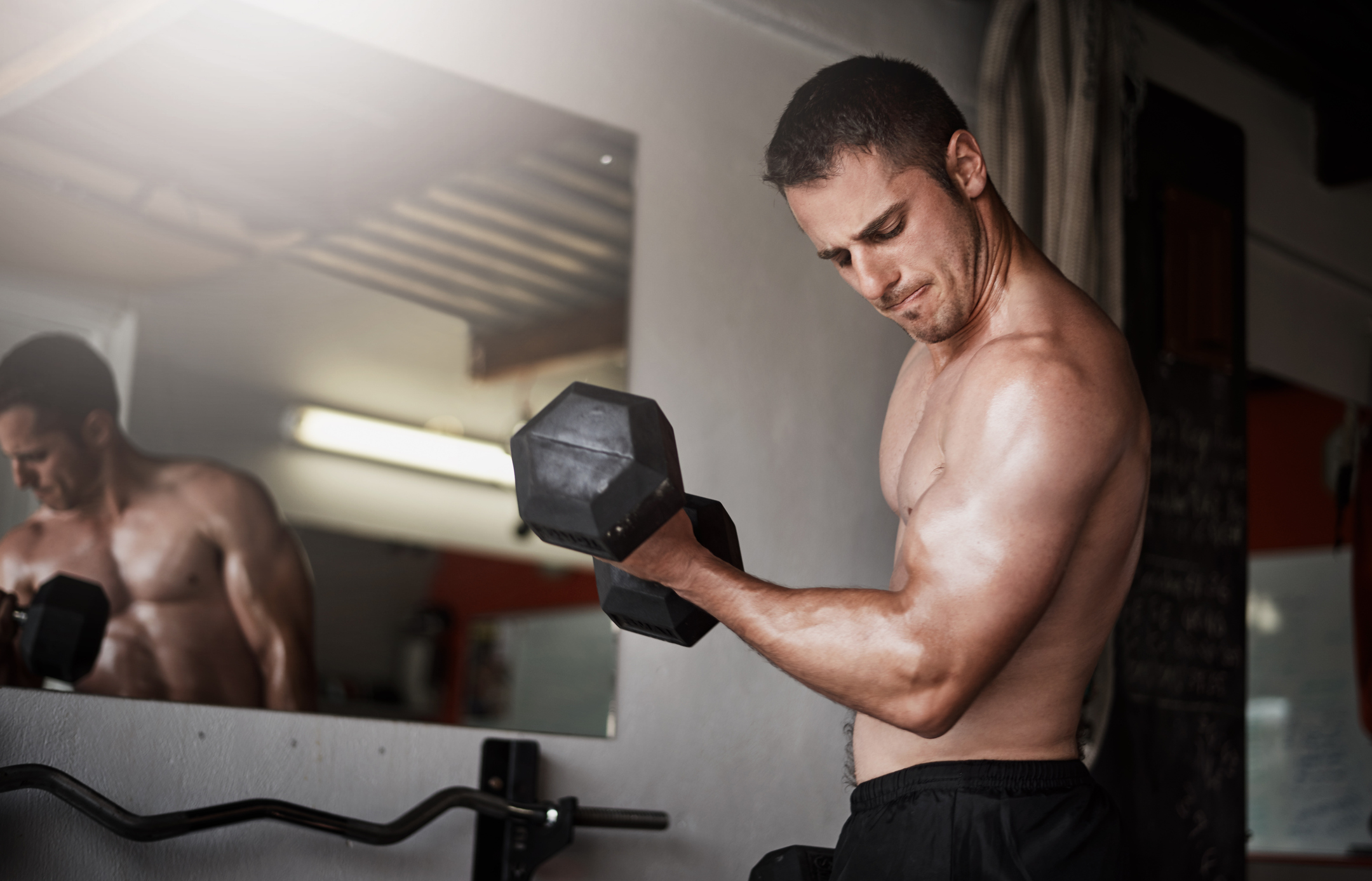 Working Out In Front Of Mirror