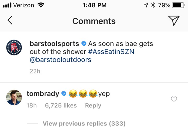 Tom Brady Eating Ass Comment