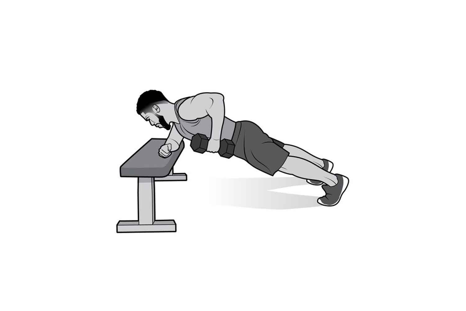 Kevin hart Dumbell Plank Row