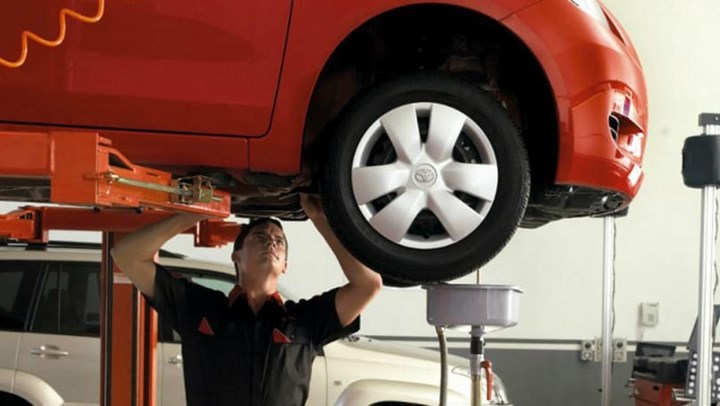 car being serviced