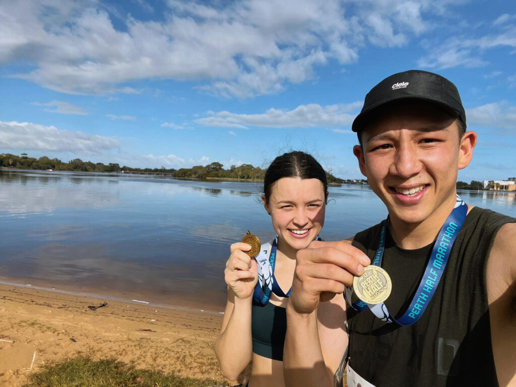 Brendan Pang and his running partner, Ella.